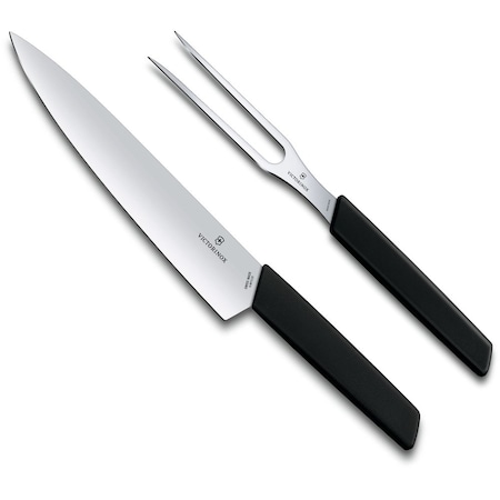 Swiss Army Brands 2024 Victorinox Kitchen Swiss Modern 2-Piece Carving Set Black VIC-6.9093.21G